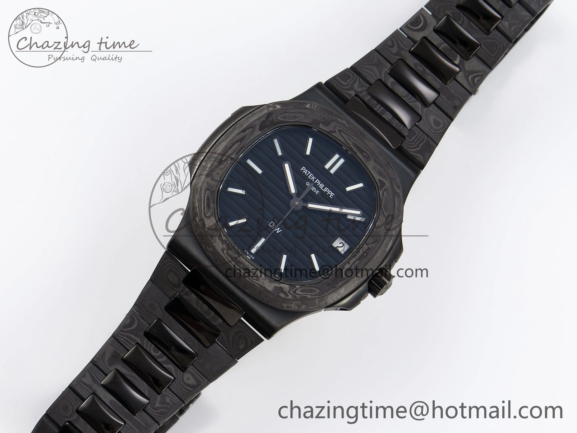 Versatile Nautilus 5711 DIW Carbon DIWF 1:1 Best Edition Blue Textured Dial on Carbon PVD Bracelet 324CS 8795
