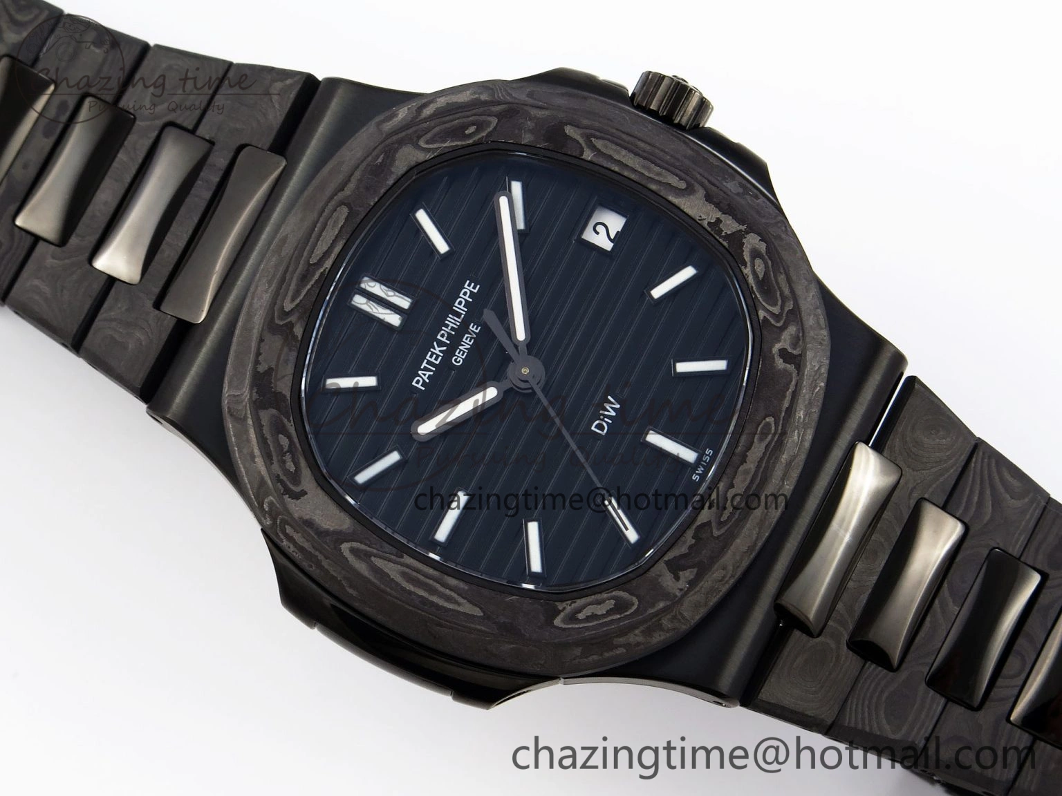 Versatile Nautilus 5711 DIW Carbon DIWF 1:1 Best Edition Blue Textured Dial on Carbon PVD Bracelet 324CS 8795