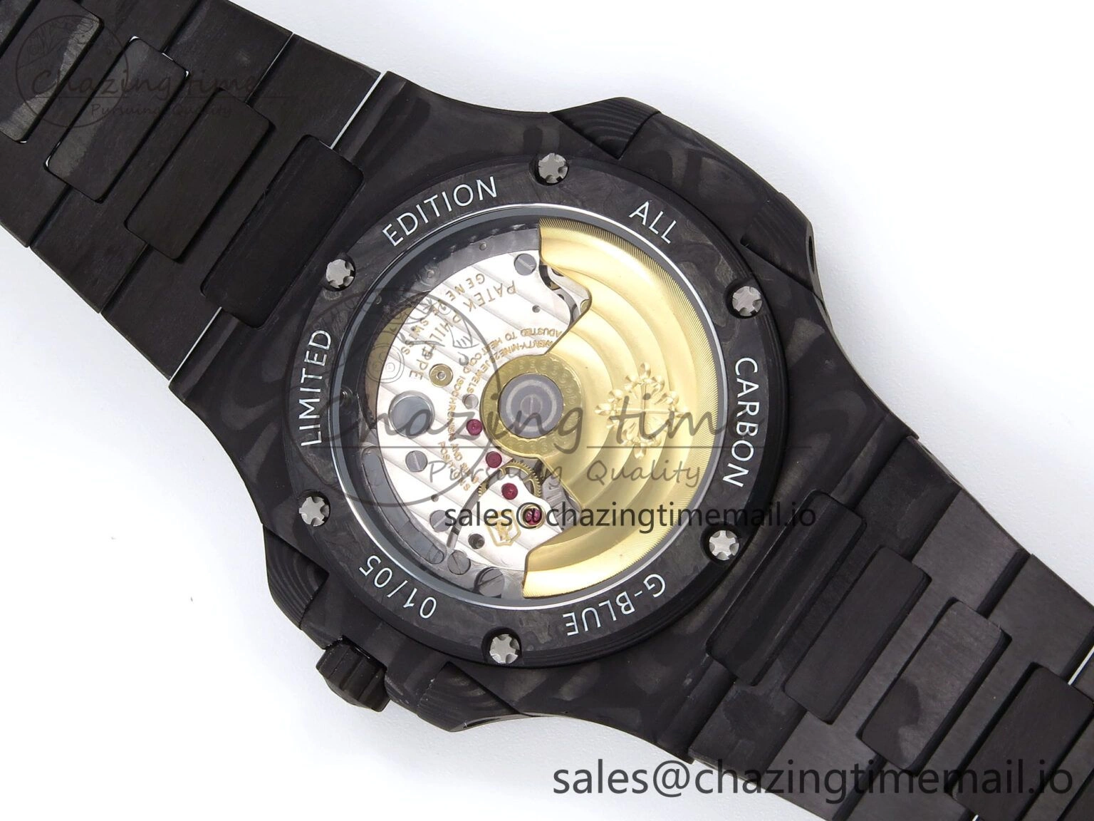 Tailored Nautilus 5711 DIW Carbon DIWF 1:1 Best Edition Orange Textured Dial On Carbon Bracelet 324CS 8694