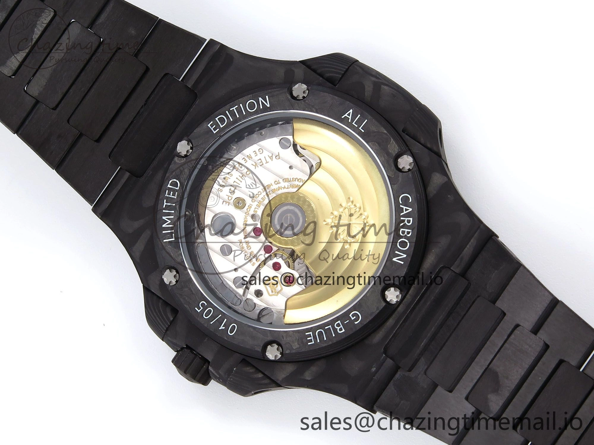 Tailored Nautilus 5711 DIW Carbon DIWF 1:1 Best Edition Orange Textured Dial On Carbon Bracelet 324CS 8694