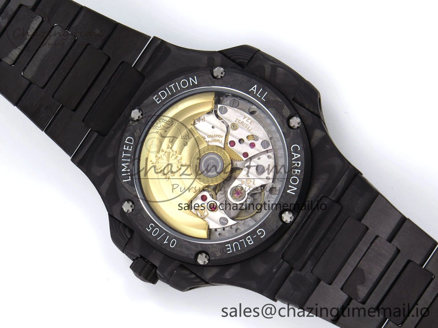 Tailored Nautilus 5711 DIW Carbon DIWF 1:1 Best Edition Orange Textured Dial On Carbon Bracelet 324CS 8694