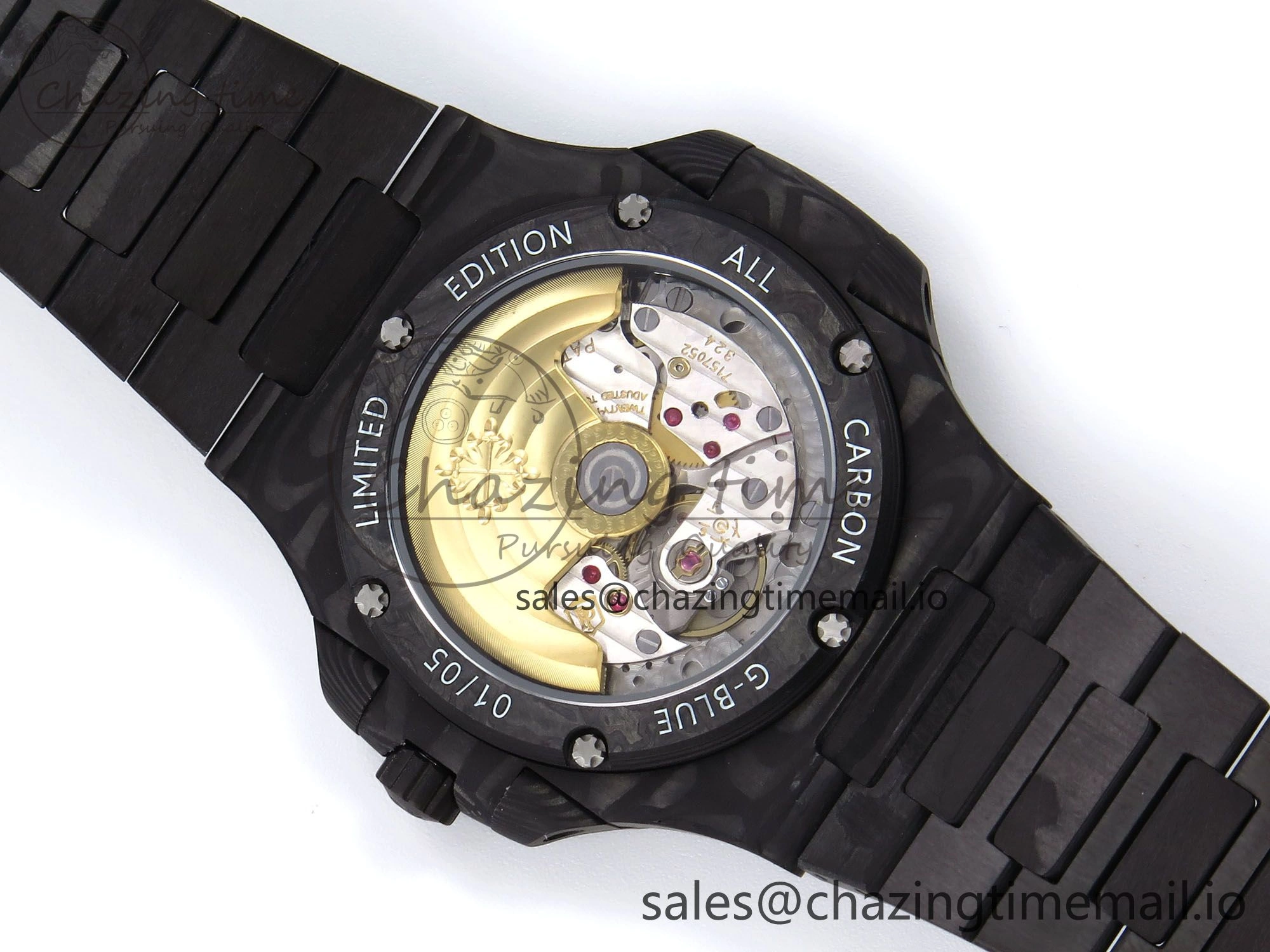 Tailored Nautilus 5711 DIW Carbon DIWF 1:1 Best Edition Orange Textured Dial On Carbon Bracelet 324CS 8694