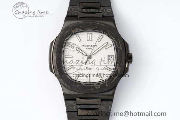 Nautilus 5711 DIW Carbon DIWF 1:1 Best Edition White Dial on Carbon PVD Bracelet 324CS Sophisticated 8796