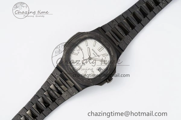 Nautilus 5711 DIW Carbon DIWF 1:1 Best Edition White Dial on Carbon PVD Bracelet 324CS Sophisticated 8796