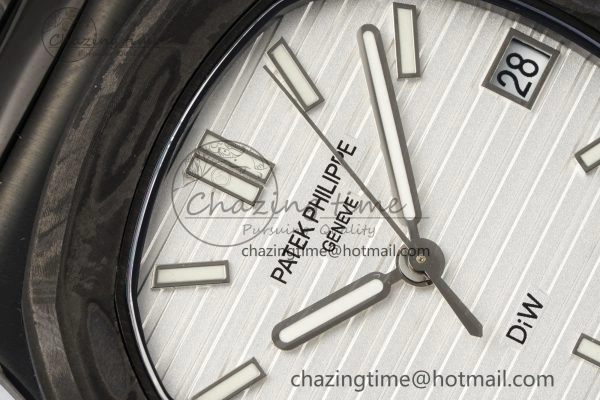 Nautilus 5711 DIW Carbon DIWF 1:1 Best Edition White Dial on Carbon PVD Bracelet 324CS Sophisticated 8796