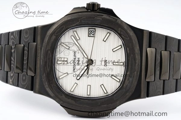 Nautilus 5711 DIW Carbon DIWF 1:1 Best Edition White Dial on Carbon PVD Bracelet 324CS Sophisticated 8796