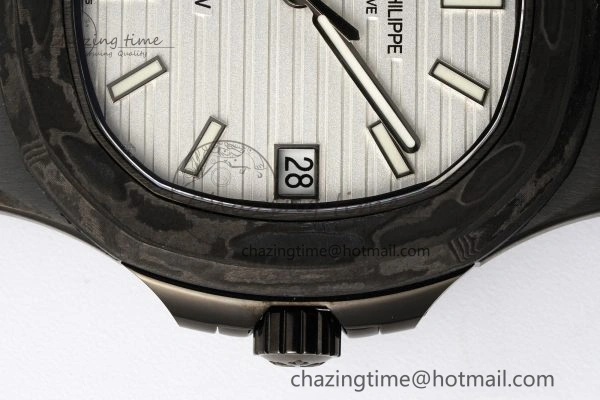 Nautilus 5711 DIW Carbon DIWF 1:1 Best Edition White Dial on Carbon PVD Bracelet 324CS Sophisticated 8796