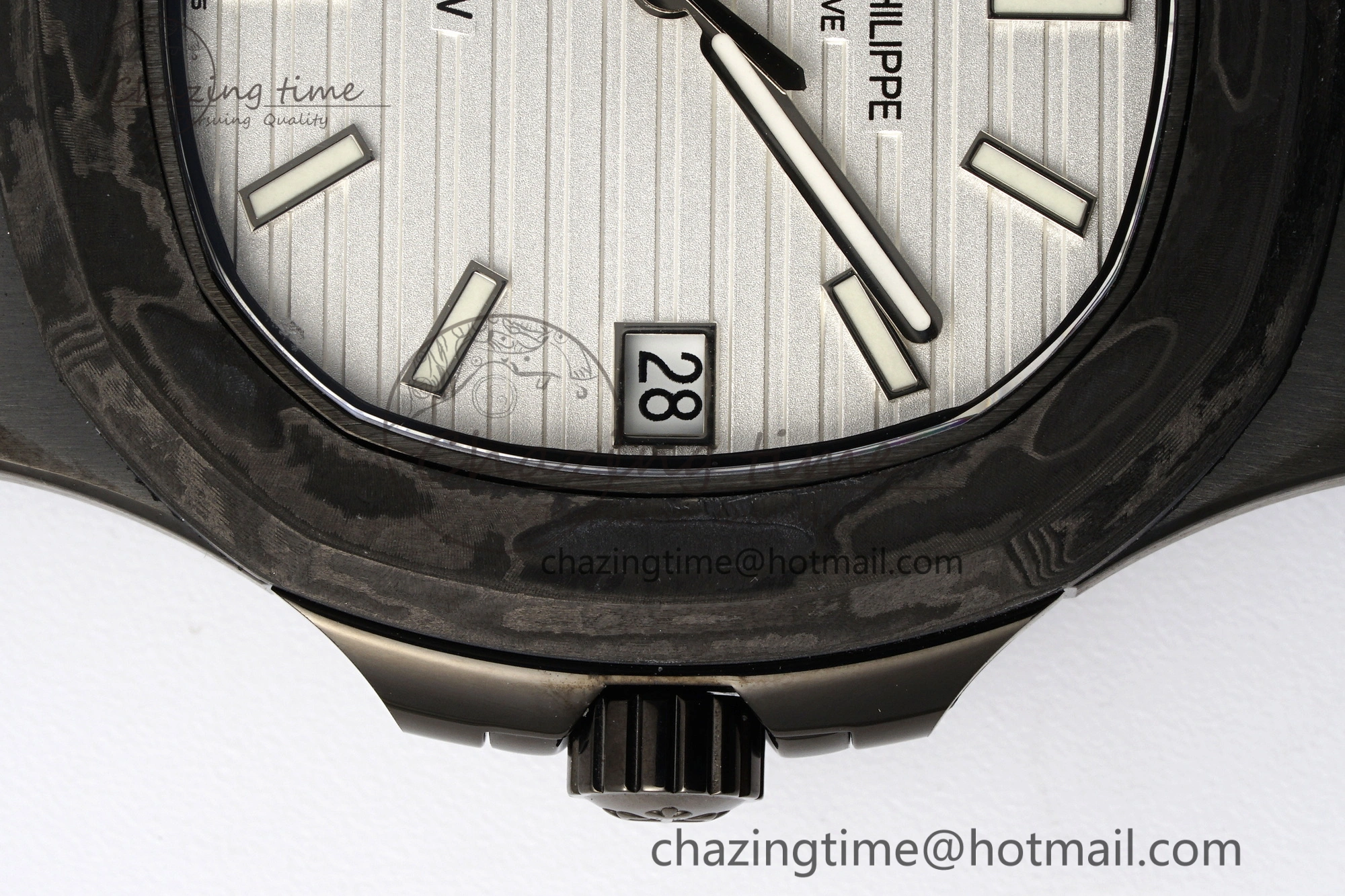 Nautilus 5711 DIW Carbon DIWF 1:1 Best Edition White Dial on Carbon PVD Bracelet 324CS Sophisticated 8796