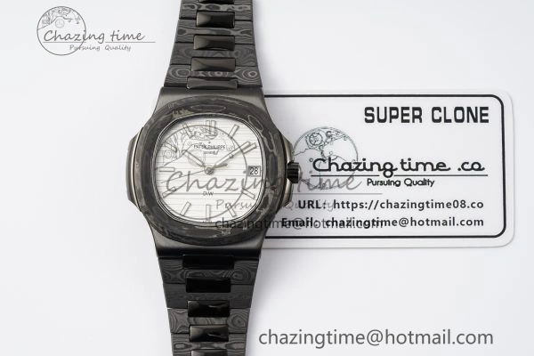 Nautilus 5711 DIW Carbon DIWF 1:1 Best Edition White Dial on Carbon PVD Bracelet 324CS Sophisticated 8796