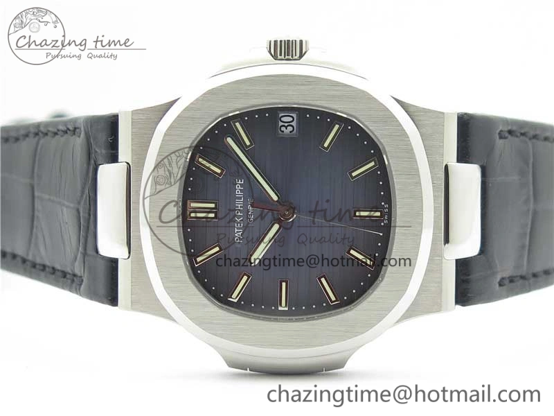 Nautilus 5711 PPF 1:1 Best Edition Blue Textured Dial on Leather Strap 324CS V Thermal 8935