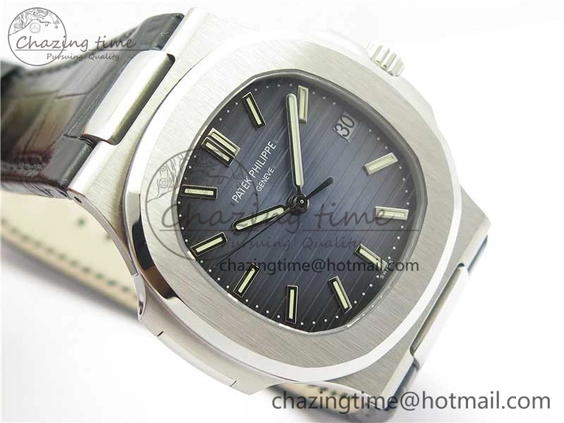 Nautilus 5711 PPF 1:1 Best Edition Blue Textured Dial on Leather Strap 324CS V Thermal 8935