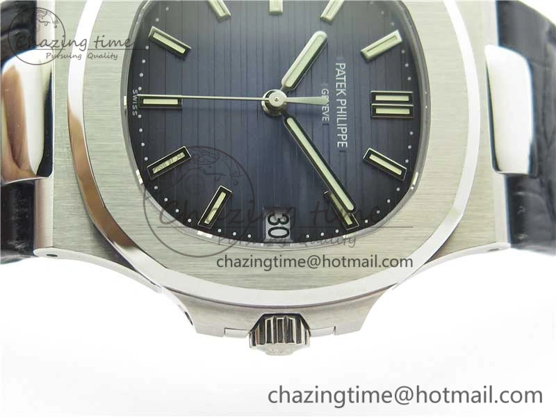 Nautilus 5711 PPF 1:1 Best Edition Blue Textured Dial on Leather Strap 324CS V Thermal 8935
