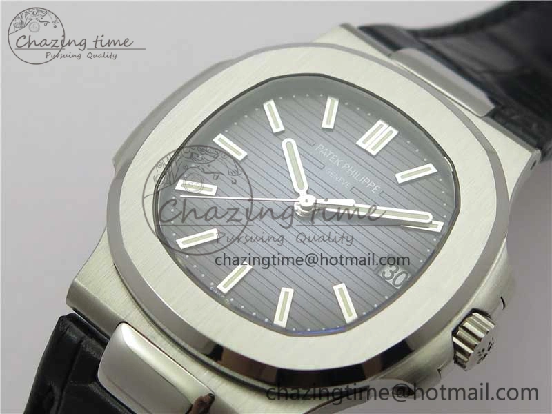 Nautilus 5711 PPF 1:1 Best Edition Blue Textured Dial on Leather Strap 324CS V Thermal 8935