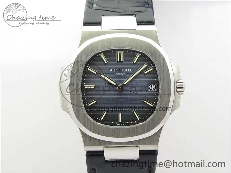 Nautilus 5711 PPF 1:1 Best Edition Blue Textured Dial on Leather Strap 324CS V Thermal 8935