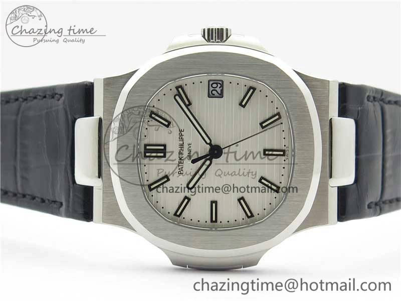 Nautilus 5711 PPF 1:1 Best Edition White Textured Dial on Leather Strap 324CS V ModernLook 8938