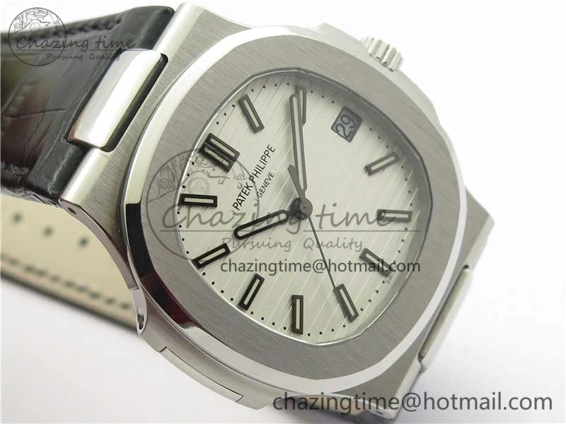 Nautilus 5711 PPF 1:1 Best Edition White Textured Dial on Leather Strap 324CS V ModernLook 8938
