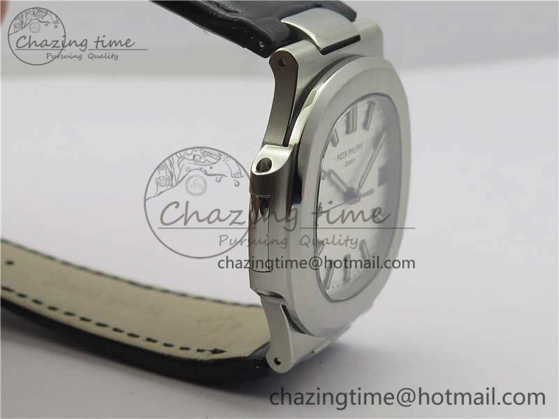 Nautilus 5711 PPF 1:1 Best Edition White Textured Dial on Leather Strap 324CS V ModernLook 8938