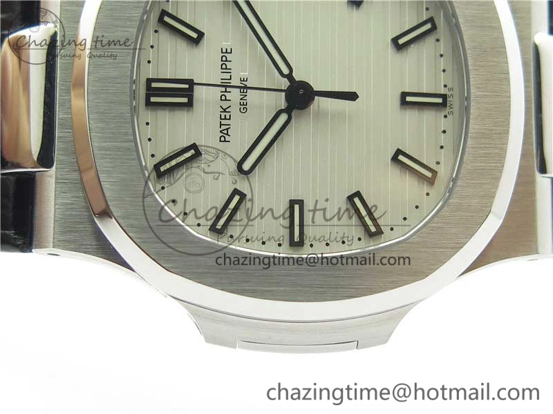 Nautilus 5711 PPF 1:1 Best Edition White Textured Dial on Leather Strap 324CS V ModernLook 8938