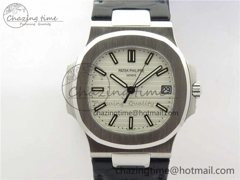 Nautilus 5711 PPF 1:1 Best Edition White Textured Dial on Leather Strap 324CS V ModernLook 8938