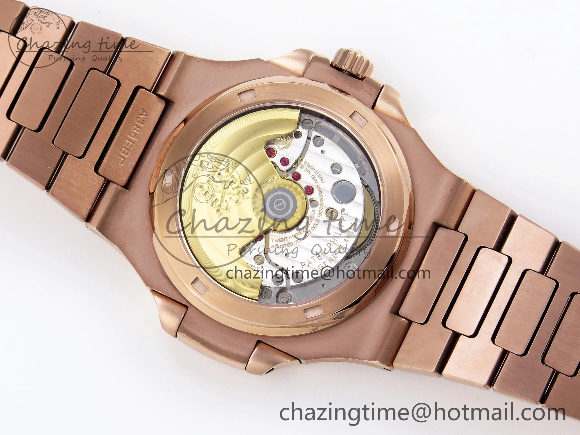 Nautilus 5711 RG GPF 1:1 Best Edition Gray Dial Purple Diamonds Bezel on RG Bracelet 324CS Reliable 8790