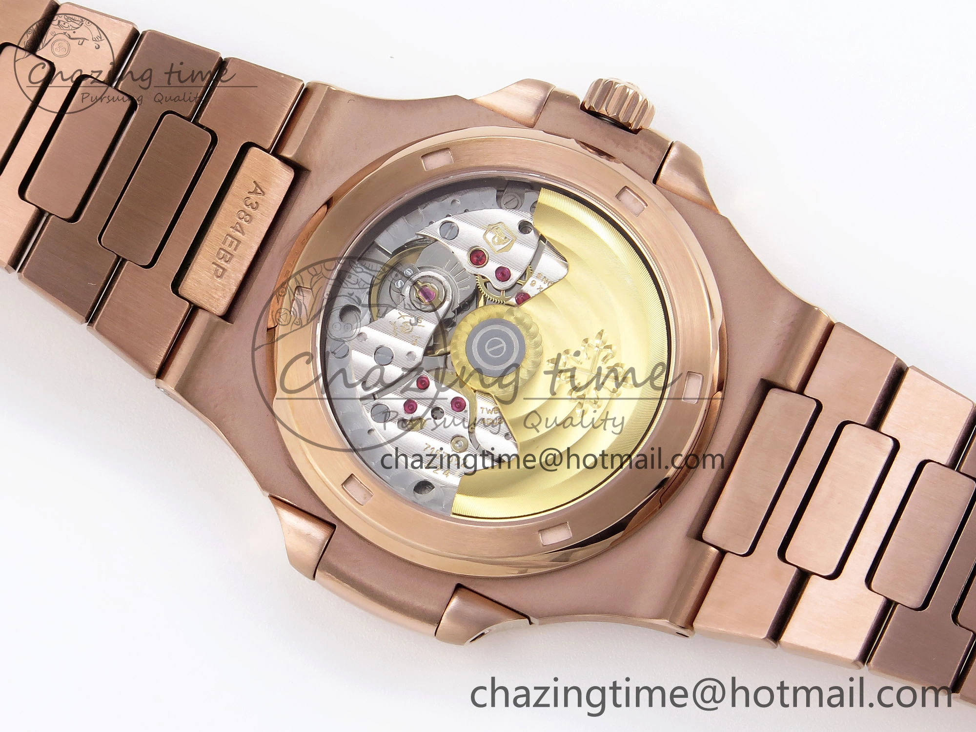 Nautilus 5711 RG GPF 1:1 Best Edition Gray Dial Purple Diamonds Bezel on RG Bracelet 324CS Reliable 8790