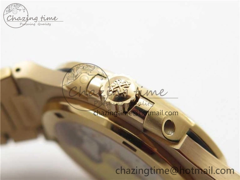 ModernLook Nautilus 5711 RG PPF 1:1 Best Edition Gray Dial Diamonds Bezel on RG Bracelet 324CS (Free box) V 8887
