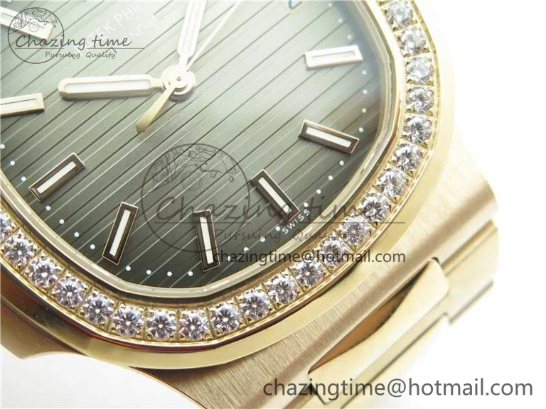ModernLook Nautilus 5711 RG PPF 1:1 Best Edition Gray Dial Diamonds Bezel on RG Bracelet 324CS (Free box) V 8887