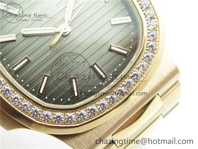 ModernLook Nautilus 5711 RG PPF 1:1 Best Edition Gray Dial Diamonds Bezel on RG Bracelet 324CS (Free box) V 8887