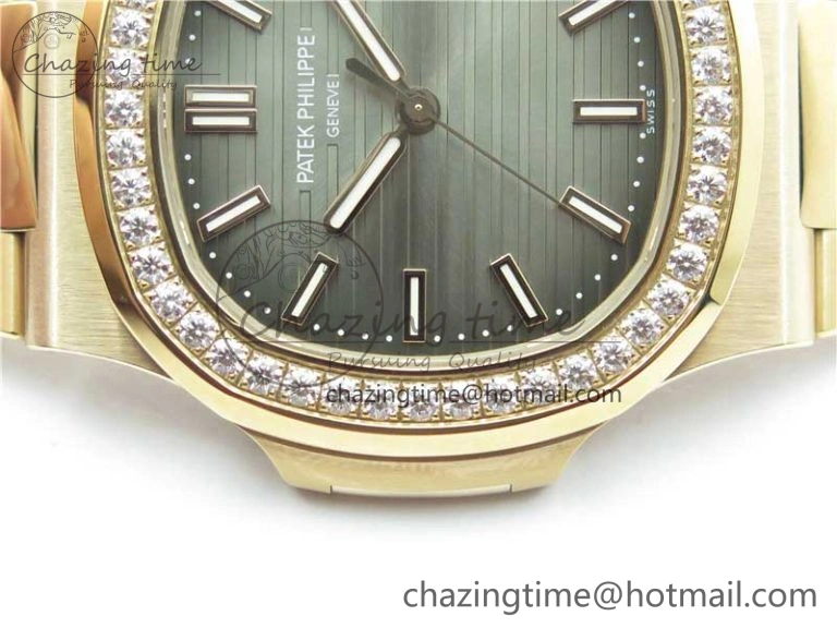 ModernLook Nautilus 5711 RG PPF 1:1 Best Edition Gray Dial Diamonds Bezel on RG Bracelet 324CS (Free box) V 8887