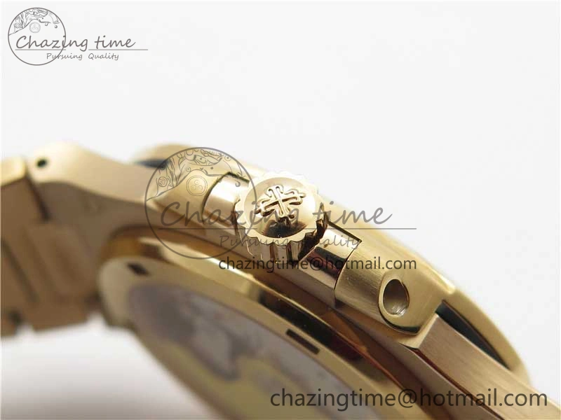 Nautilus 5711 RG PPF 1:1 Best Edition White Dial Diamonds Bezel on RG Bracelet 324CS (Free box) V FastDry 8889