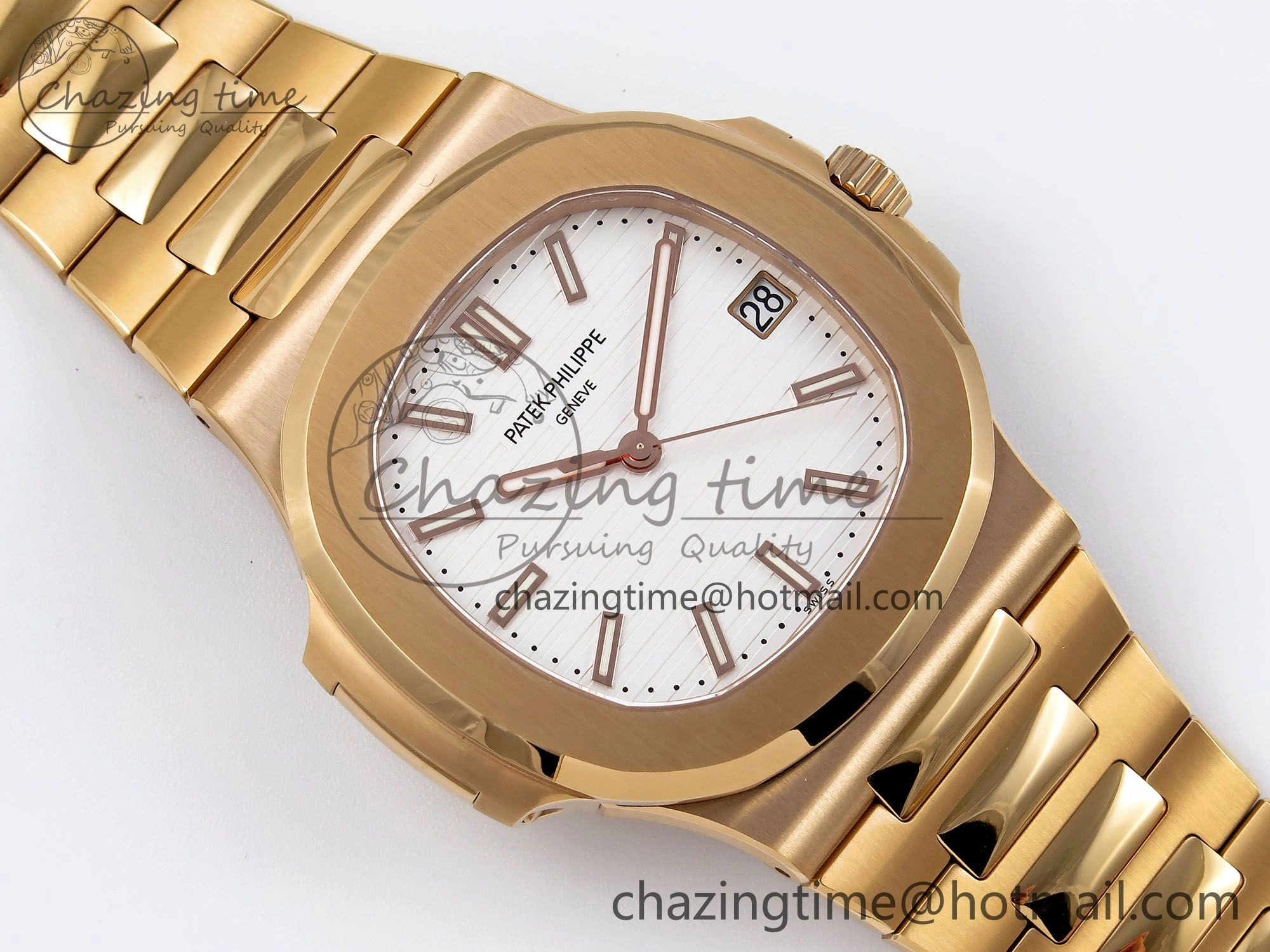 Nautilus 5711 RG PPF 1:1 Best Edition White Dial on RG Bracelet A SportInspired 8720