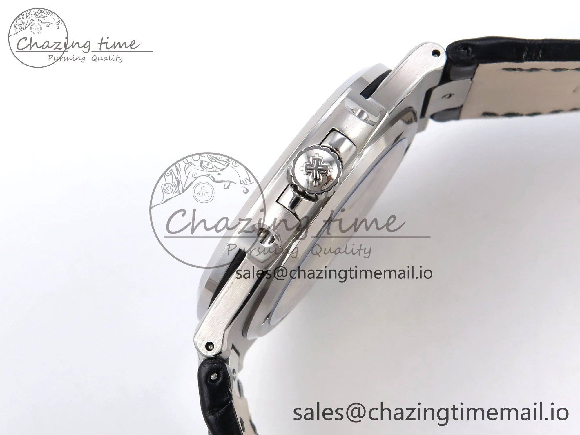 ModernLook Nautilus 5711 SS 3KF 1:1 Best Edition Gray Textured Dial on Black Leather Strap A324 Super Clone V 8707
