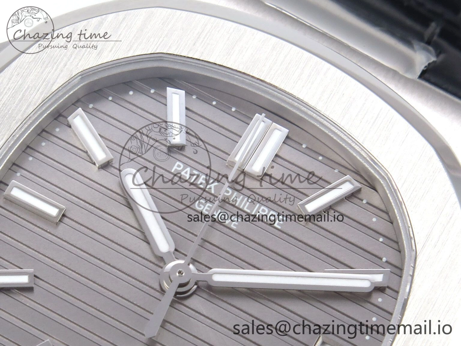 ModernLook Nautilus 5711 SS 3KF 1:1 Best Edition Gray Textured Dial on Black Leather Strap A324 Super Clone V 8707