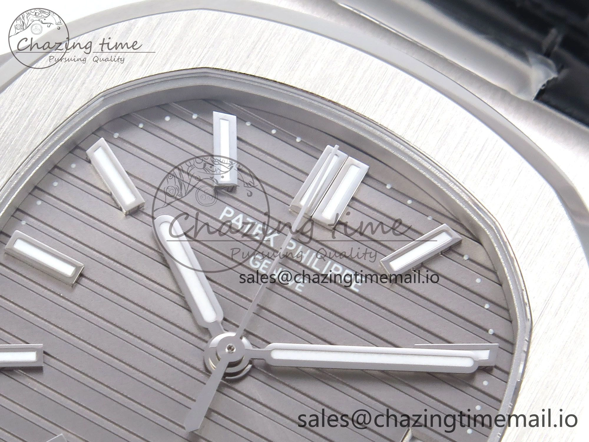 ModernLook Nautilus 5711 SS 3KF 1:1 Best Edition Gray Textured Dial on Black Leather Strap A324 Super Clone V 8707