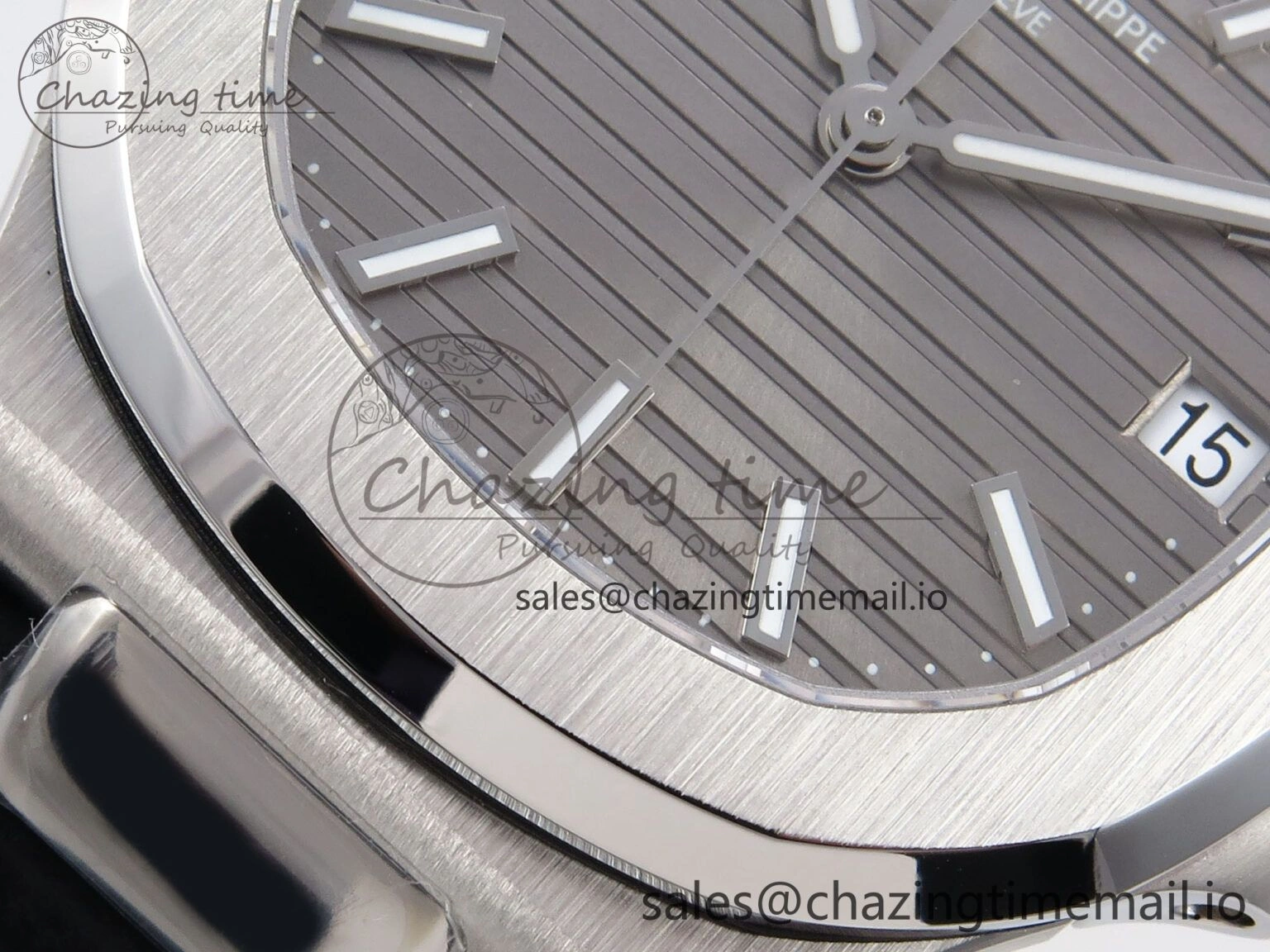 ModernLook Nautilus 5711 SS 3KF 1:1 Best Edition Gray Textured Dial on Black Leather Strap A324 Super Clone V 8707