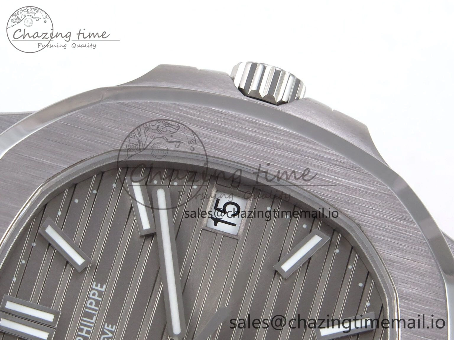 ModernLook Nautilus 5711 SS 3KF 1:1 Best Edition Gray Textured Dial on Black Leather Strap A324 Super Clone V 8707