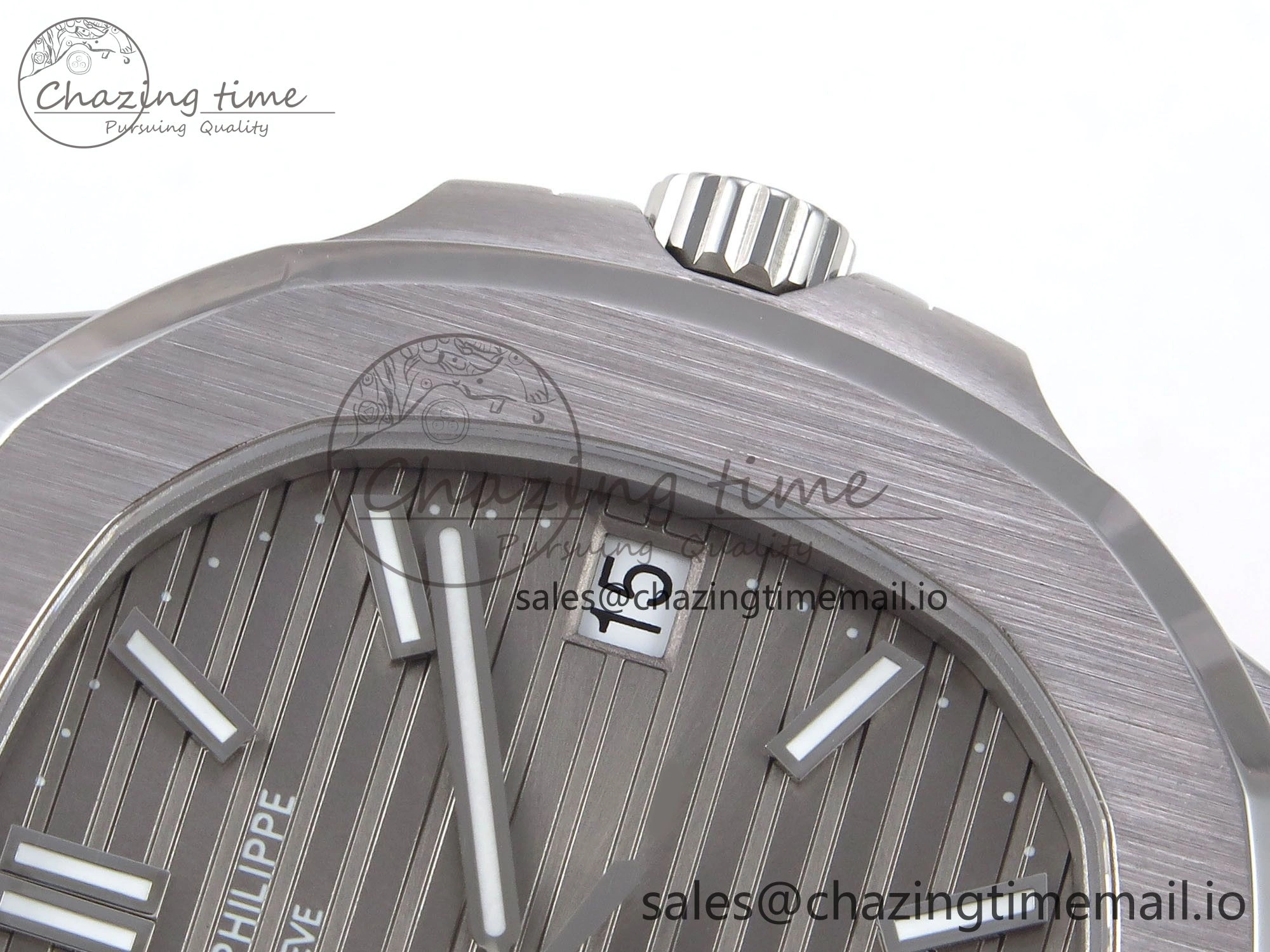 ModernLook Nautilus 5711 SS 3KF 1:1 Best Edition Gray Textured Dial on Black Leather Strap A324 Super Clone V 8707