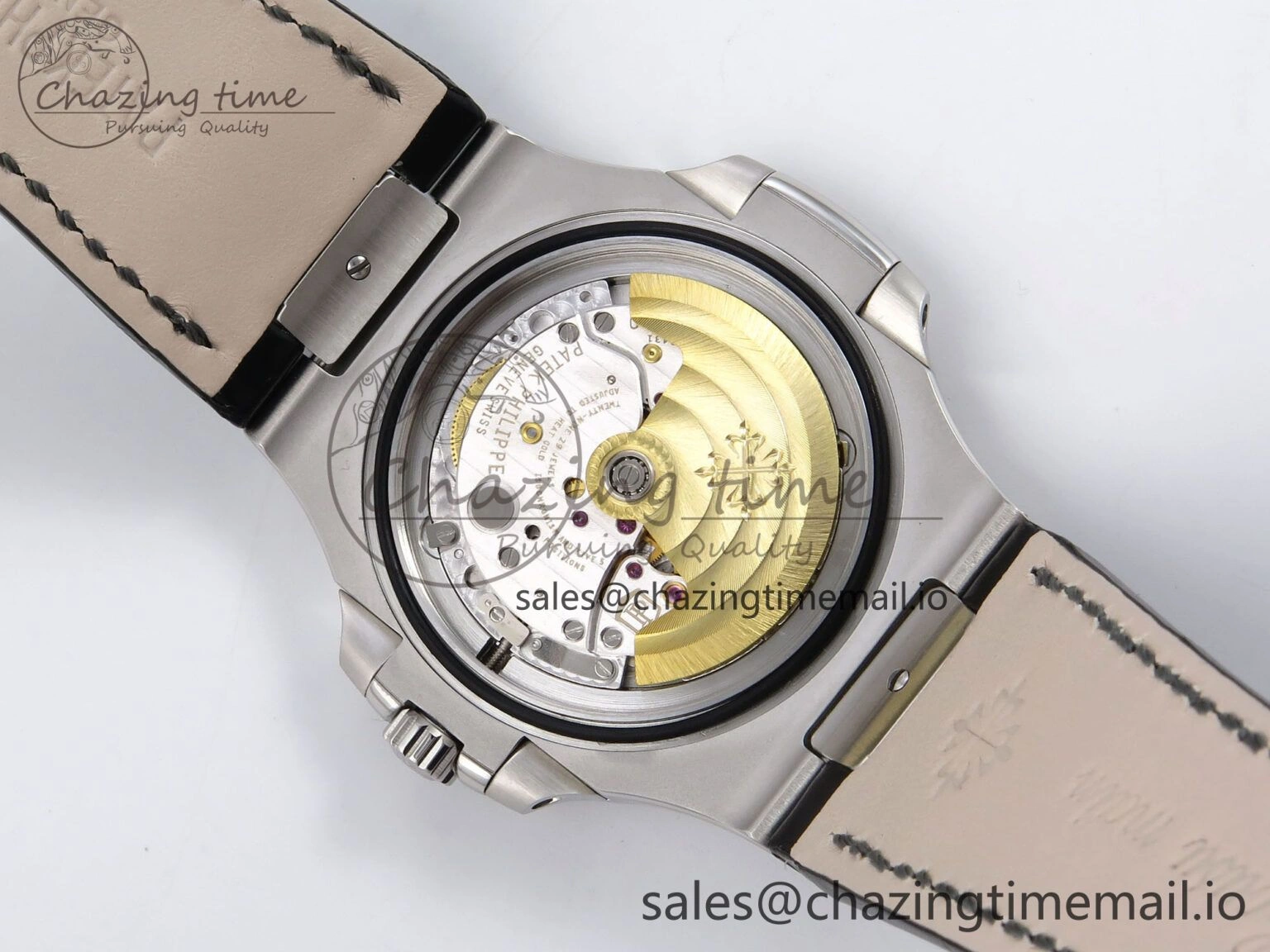 ModernLook Nautilus 5711 SS 3KF 1:1 Best Edition Gray Textured Dial on Black Leather Strap A324 Super Clone V 8707