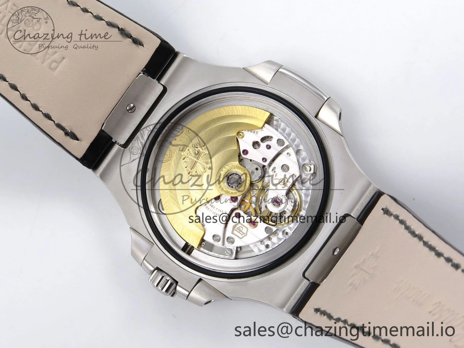 ModernLook Nautilus 5711 SS 3KF 1:1 Best Edition Gray Textured Dial on Black Leather Strap A324 Super Clone V 8707