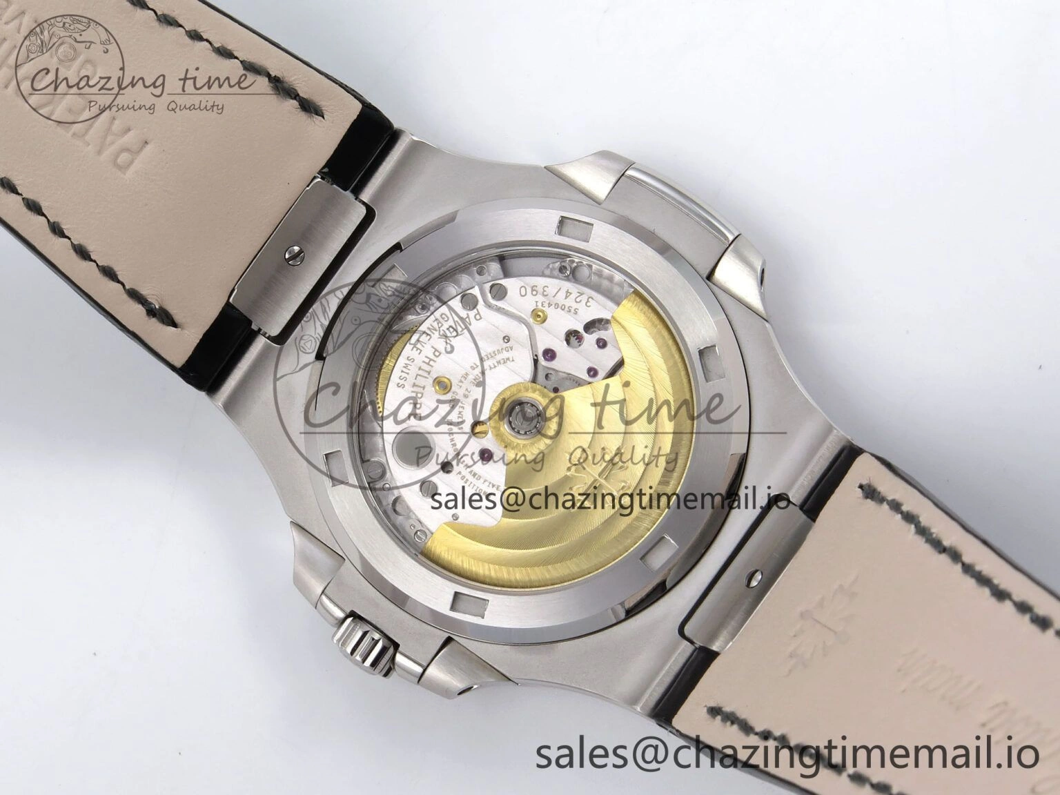 ModernLook Nautilus 5711 SS 3KF 1:1 Best Edition Gray Textured Dial on Black Leather Strap A324 Super Clone V 8707