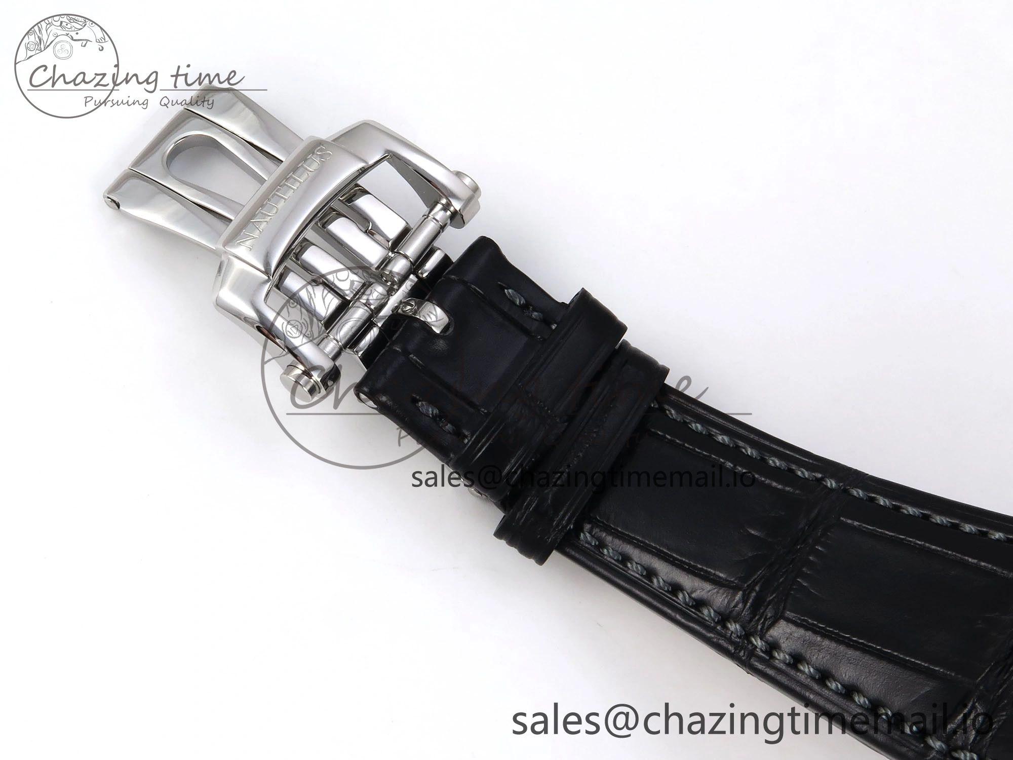 ModernLook Nautilus 5711 SS 3KF 1:1 Best Edition Gray Textured Dial on Black Leather Strap A324 Super Clone V 8707