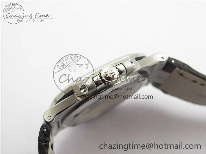 MoistureWicking Nautilus 5711 SS 3KF 1:1 Best Edition Gray Textured Dial on Black Leather Strap A324 Super Clone V 8878