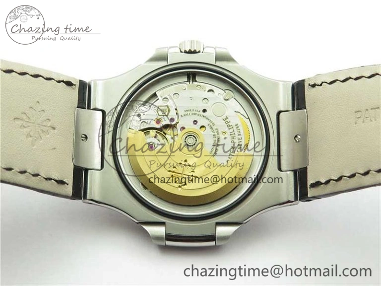 MoistureWicking Nautilus 5711 SS 3KF 1:1 Best Edition Gray Textured Dial on Black Leather Strap A324 Super Clone V 8878