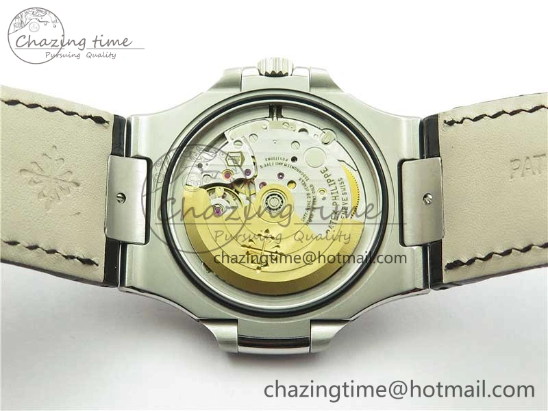 MoistureWicking Nautilus 5711 SS 3KF 1:1 Best Edition Gray Textured Dial on Black Leather Strap A324 Super Clone V 8878