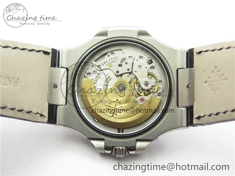 MoistureWicking Nautilus 5711 SS 3KF 1:1 Best Edition Gray Textured Dial on Black Leather Strap A324 Super Clone V 8878