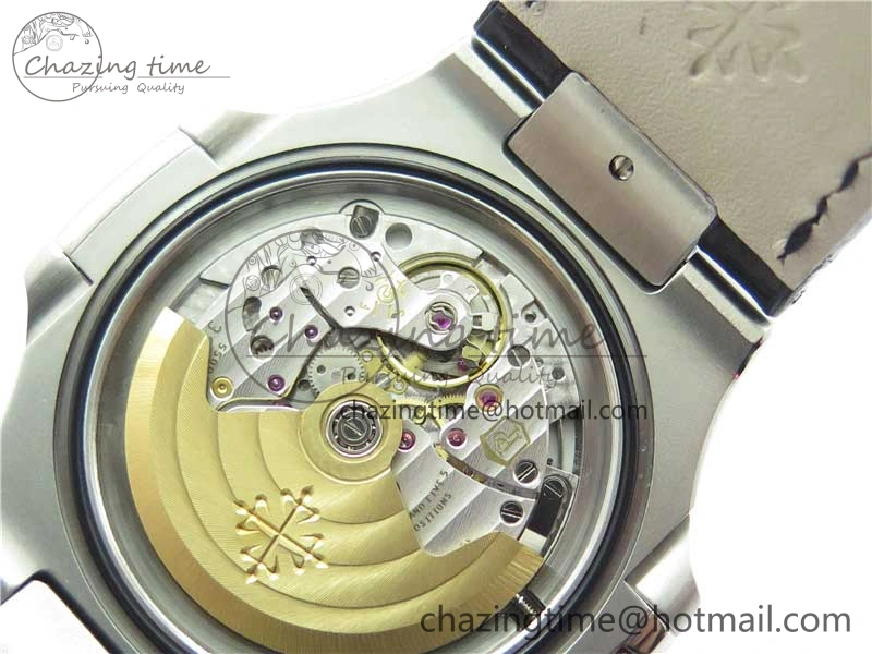 MoistureWicking Nautilus 5711 SS 3KF 1:1 Best Edition Gray Textured Dial on Black Leather Strap A324 Super Clone V 8878