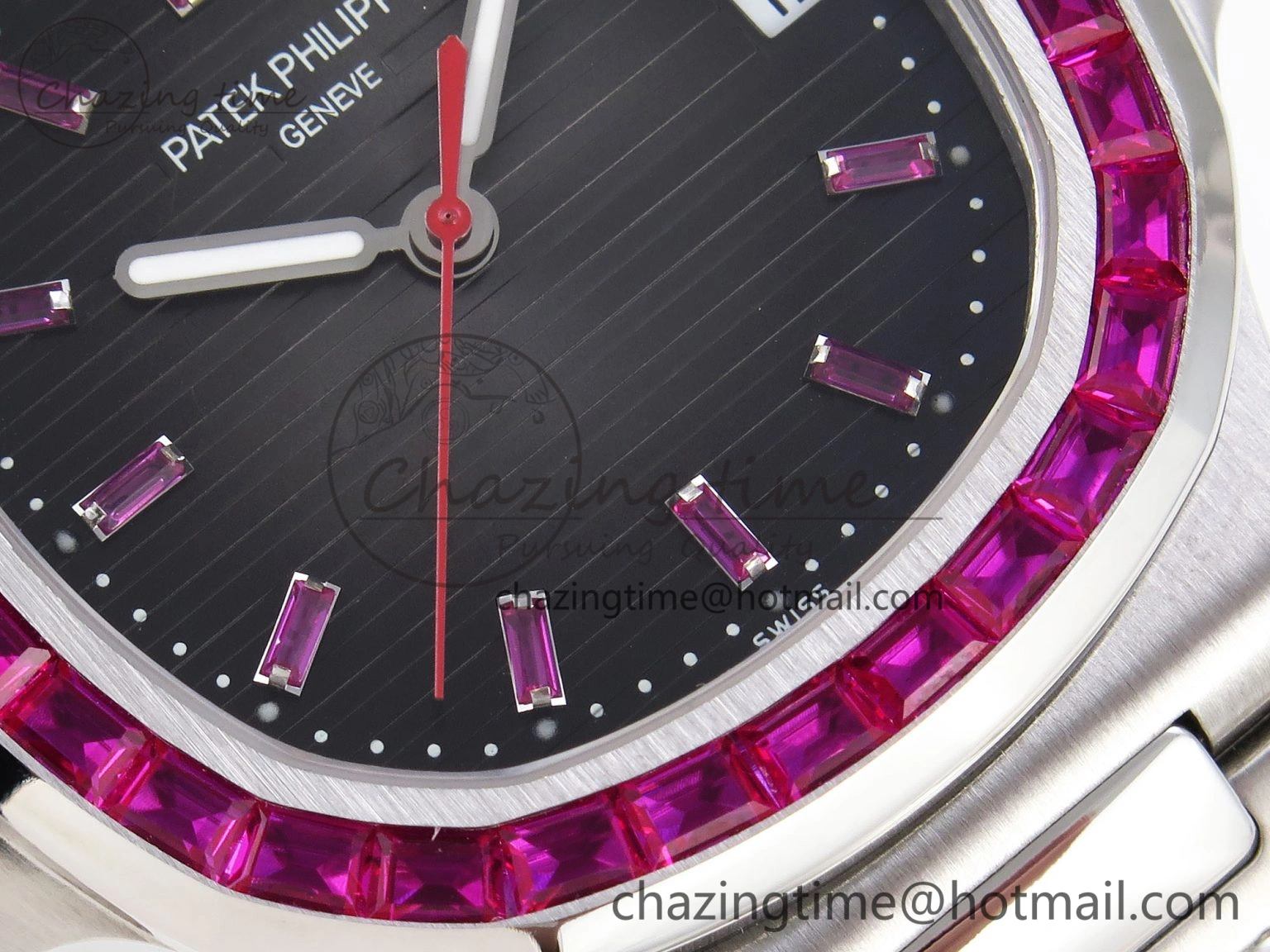 Affordable Nautilus 5711 SS GPF 1:1 Best Edition Gray Dial Purple Diamonds Bezel on SS Bracelet 324CS 8787