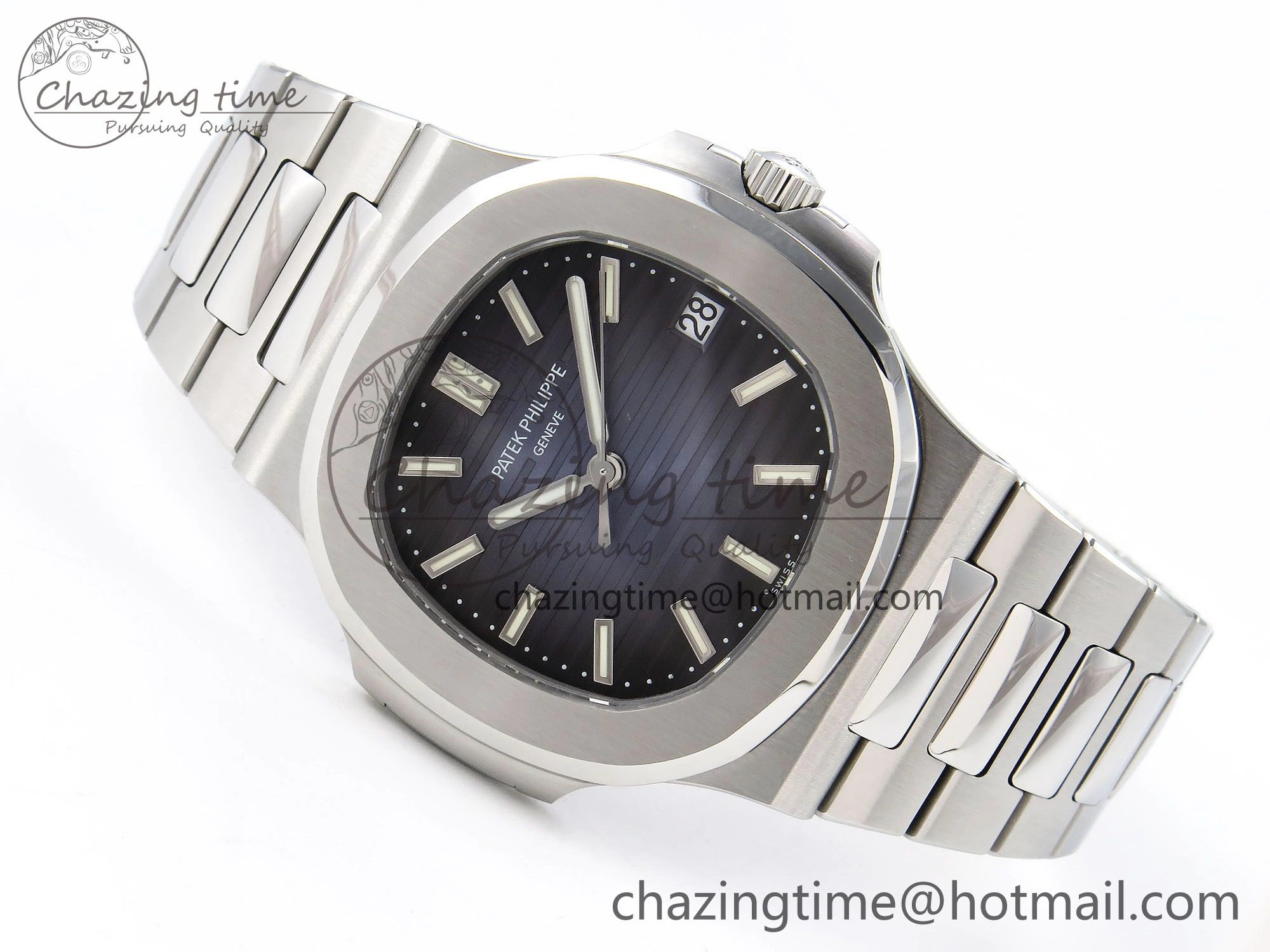 Sustainable Nautilus 5711 1A-010 PPF 1:1 Best Edition Blue Textured Dial on SS Bracelet Super Clone 26-330 V 8728