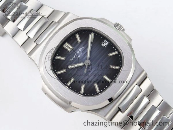 Sustainable Nautilus 5711 1A-010 PPF 1:1 Best Edition Blue Textured Dial on SS Bracelet Super Clone 26-330 V 8728