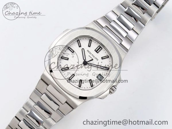 SmartChoice Nautilus 5711 1A-011 PPF 1:1 Best Edition White Textured Dial on SS Bracelet Super Clone 26-330 V 8730